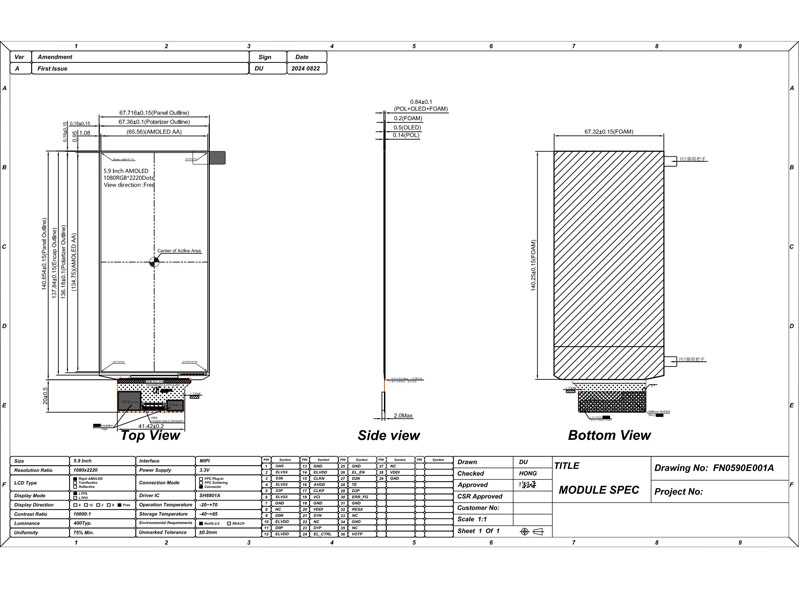 5.9 inch oled drawings